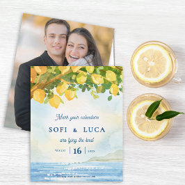 Mediterranean Photo Coastal Wedding Save the Date