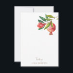 Mediterranean Pomegranate Dusche Leere Vielen Dank Dankeskarte<br><div class="desc">Brautparty Dankeschön Karte. Einfach. Mittelmeer. Granatapfelgranat,  rot. Einfach. Leer.</div>