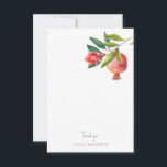 Mediterranean Pomegranate Dusche Leere Vielen Dank Dankeskarte<br><div class="desc">Brautparty Dankeschön Karte. Einfach. Mittelmeer. Granatapfelgranat,  rot. Einfach. Leer.</div>