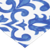 Mediterranean Portuguese Blue Tile Tischdecke (Schrägansicht)