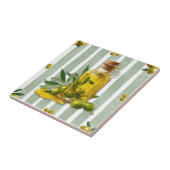 Mediterranean Sage Green Stripe Pattern Olive Oil Fliese (Seite)