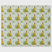 Mediterranean Sage Green Stripe Pattern Olive Oil Geschenkpapier (Flach)