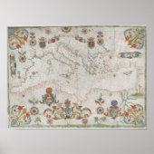 Mediterranean Sea Old Map Poster (Vorne)