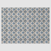 Mediterranean Spanish Tile Pattern Gold Blue Seidenpapier (Vorderseite)