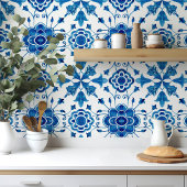 Mediterranean style Azur flower blue pattern Fliese