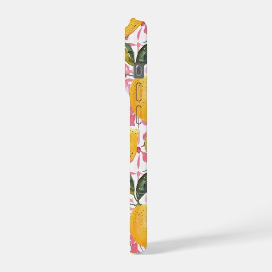 Mediterranean Style Lemon Pattern iPhone Case Hülle (Linke Seite)