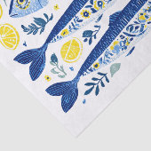 Mediterranean Summer Blue and Yellow Sardines Seidenpapier (Ausschnitt)