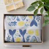 Mediterranean Summer Blue and Yellow Sardines Seidenpapier (Geschenk)