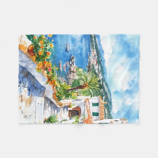 Mediterranean Summer Fleecedecke (Vorderseite (Horizontal))