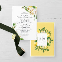 Mediterranean summer lemon bright blue Wedding