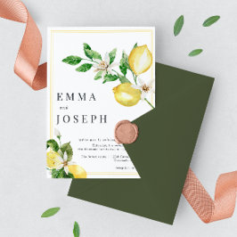 Mediterranean summer lemon bright yellow Wedding Einladung