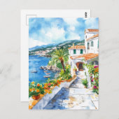 Mediterranean Summer Postkarte (Vorne/Hinten)