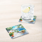 Mediterranean Summer Rechteckiger Pappuntersetzer (Vor Ort)