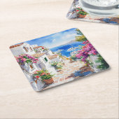 Mediterranean Summer Rechteckiger Pappuntersetzer (angewinkelt)