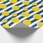 Mediterranean Summer Stripes and Lemons Geschenkpapier (Ecke)