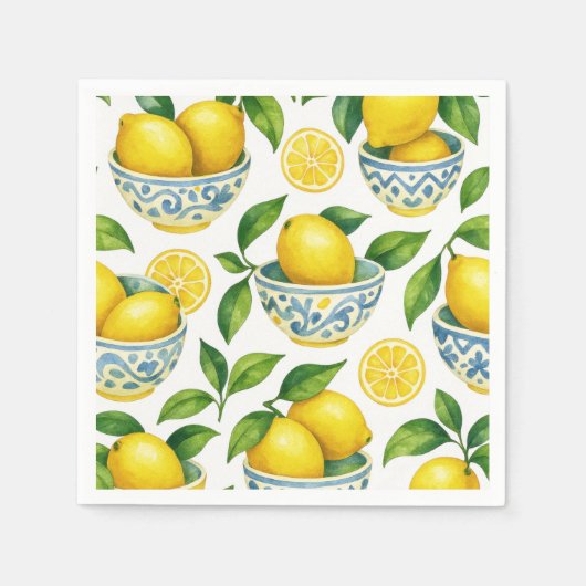 Mediterranean Summer Watercolor Serviette (Vorderseite)