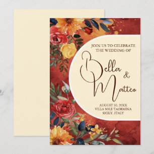 Mediterranean Sun Boho Terracotta Hochzeit Einladung