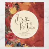 Mediterranean Sun Boho Terracotta Hochzeit Weinetikett (Einzelnes Label)