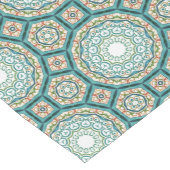 Mediterranean Teal Tile Pattern Mittelgroßer Tischläufer (Ecke)