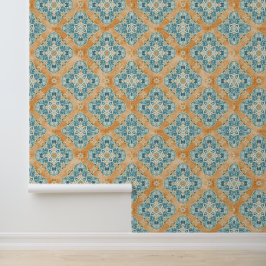 Mediterranean Terracotta & Blue Tile Tapete