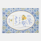 Mediterranean Tile Custom Newlywed Geschirrtuch (Horizontal)