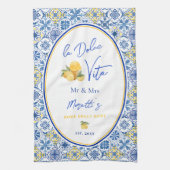 Mediterranean Tile Custom Newlywed Geschirrtuch (Vertikal)