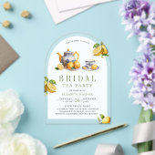 Mediterranean Tile Lemon Tea Party Bridal Shower Acryleinladungen (Insitu (Hochzeit))