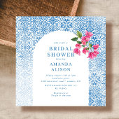 Mediterranean tile pattern Bridal Shower Einladung