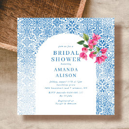 Mediterranean tile pattern Bridal Shower Einladung