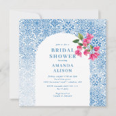 Mediterranean tile pattern Bridal Shower Einladung (Vorderseite)