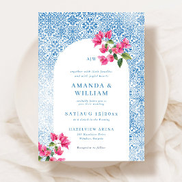 Mediterranean tile pattern Wedding Invitation Einladung
