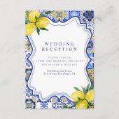 Mediterranean Tile Wedding with Lemons Begleitkarte (Vorderseite)