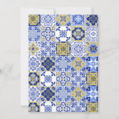 Mediterranean Tile Wedding with Lemons  Einladung (Rückseite)
