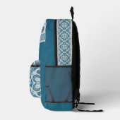 Mediterranean tile work inspiration teal bedruckter rucksack (Rechts)