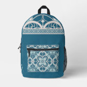 Mediterranean tile work inspiration teal bedruckter rucksack (Vorderseite)