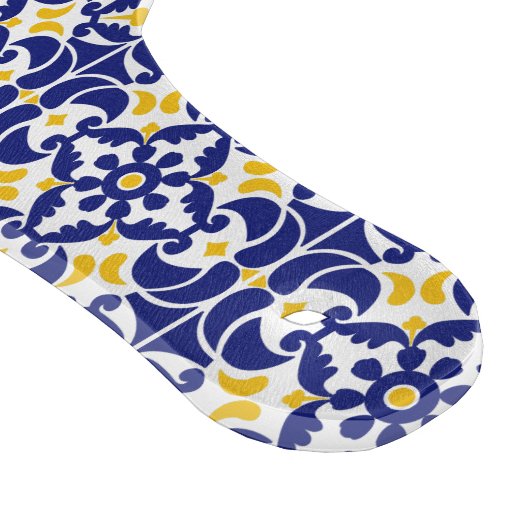 Mediterranean Tiles Blue & Yellow Pattern Schneidebrett (Ecke)