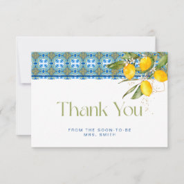 Mediterranean Tiles Brautparty Vielen Dank Karte