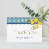 Mediterranean Tiles Brautparty Vielen Dank Karte (Stehend Vorderseite)
