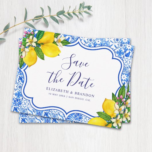 Mediterranean Tiles  Italian Style Wedding  Postkarte