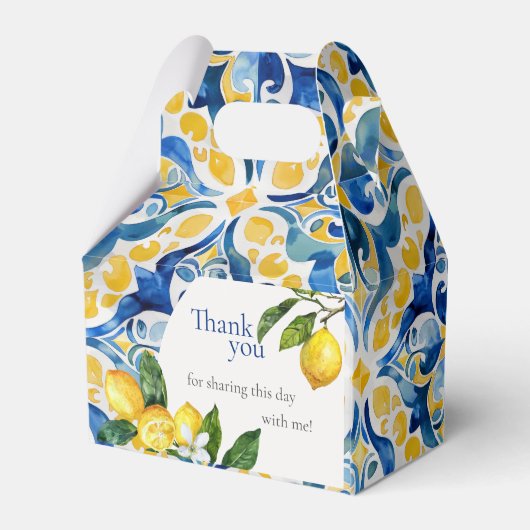 Mediterranean Tiles Lemon 25. Geburtstag Geschenkschachtel (Rückseite)