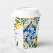 Mediterranean Tiles Lemon 25. Geburtstag Pappbecher (Links)