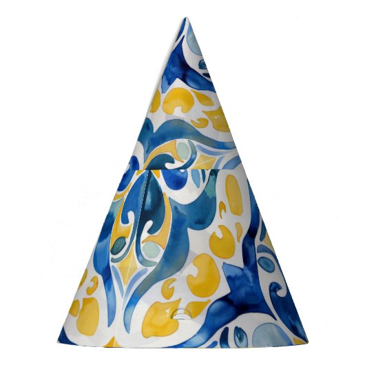 Mediterranean Tiles Lemon 25. Geburtstag Partyhütchen (Links)