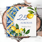 Mediterranean Tiles Lemon 25. Geburtstag Serviette
