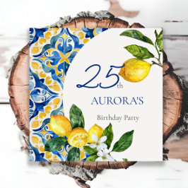 Mediterranean Tiles Lemon 25. Geburtstag Serviette