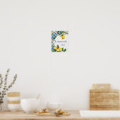Mediterranean Tiles Lemon Birthday Lemonade Bar Poster (Küche)