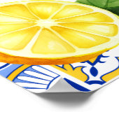 Mediterranean Tiles Lemon Birthday Welcome Sign Poster (Ecke)