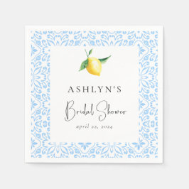 Mediterranean Tiles Lemon Brautparty Napkins Serviette