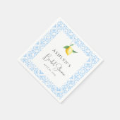 Mediterranean Tiles Lemon Brautparty Napkins Serviette (Ecke)