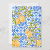 Mediterranean Tiles Lemon Citrus Italien Wedding Save The Date (Rückseite)