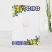 Mediterranean Tiles Lemon Wedding Order of Service Programm (Rückseite)